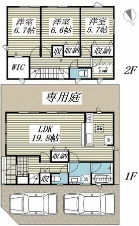 クレイドルガーデン八王子市川口町第８１　６号棟の物件間取画像